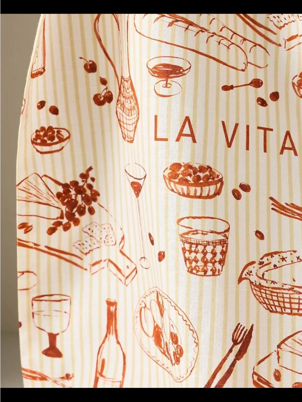 La Vita Kitchen Dish Towel in Rust Print